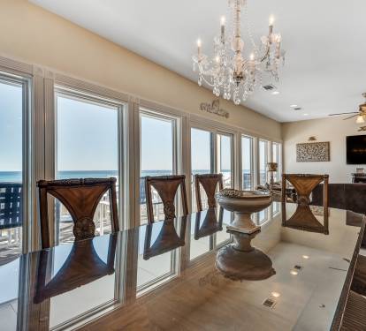 Dining Room Table Seats 8 Guests and has Beautiful Ocean Views
