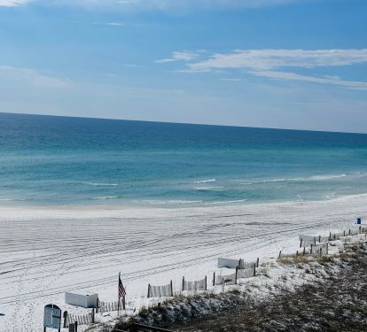 View from our balcony of the beautiful Emerald Coast!