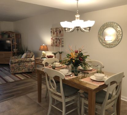 Stay late on the beach then enjoy a home cooked or take-out meal in your gorgeous dining room. 