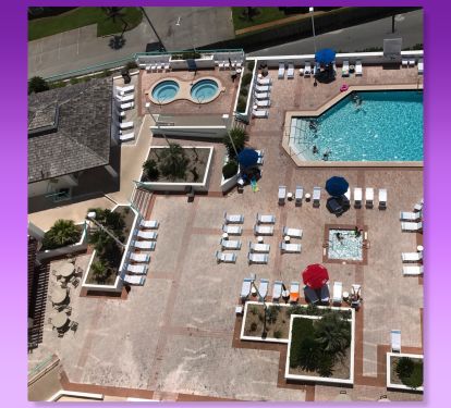 Ariel view of the pool deck