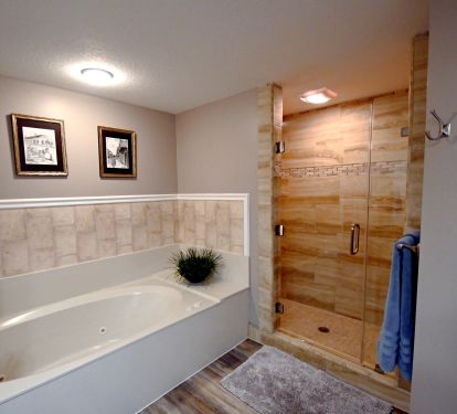 Master bathroom jacuzzi tub and walk in shower