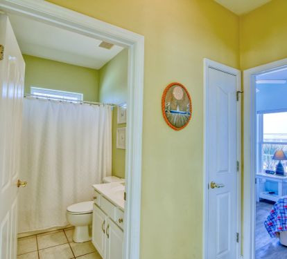 2nd Bathroom, with View to Twin Room