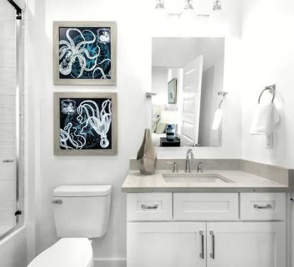 Vista-23 Bedroom 3 bath: Pic1 2nd floor. Quartz vanity. Shower/tub combo
