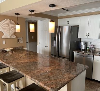 Kitchen with seating at counter
