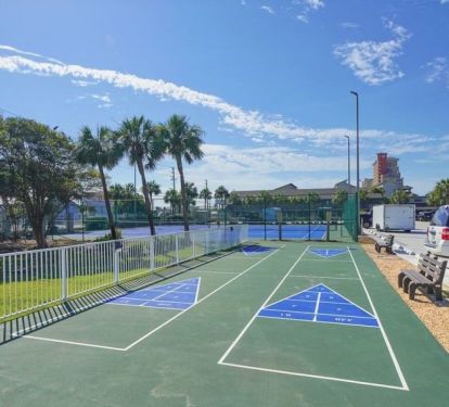 Tennis and shuffleboard courts, get equipment to onsite office