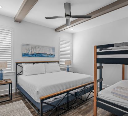 King suite #5 also has set of twin bunks - (1 of 8, all attached baths)