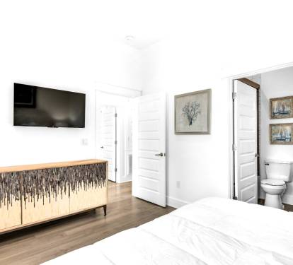 Azure-16 Bedroom 1, pic 2, 1st floor. King suite with private bath and 43&rdquo; TV.