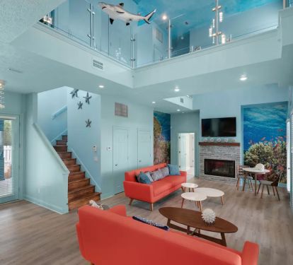 Aqua-8 Let Aqua's fun, mid-century modern design be your family's new-found happy place!
