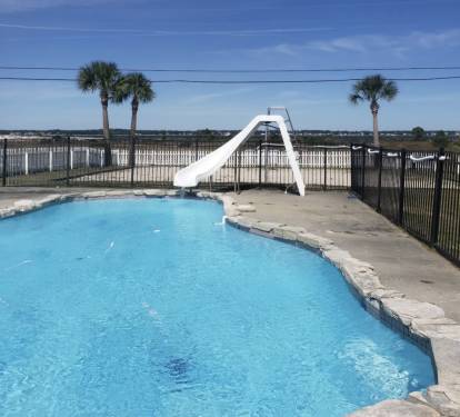 Kids LOVE the slide at the pool