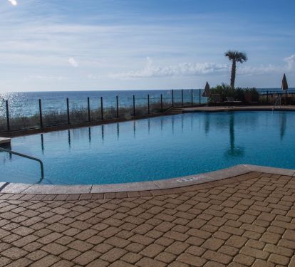Infinity pool overlooking Gulf of Mexico. This pool is heated during the winter. 