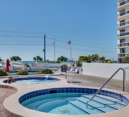 Relax in one of two hot tubs!