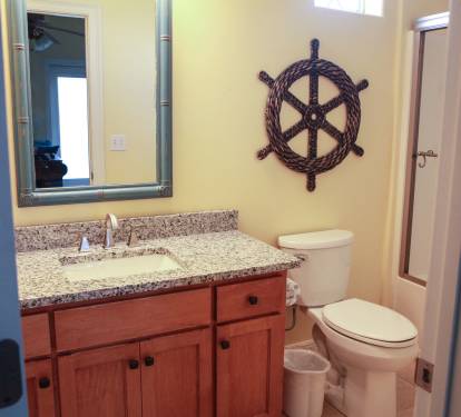 New granite countertops on 3rd level bath