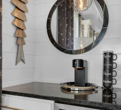 Coffee bar and Frig in master bedroom 