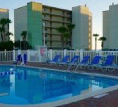 Outdoor pool with B2 building in background