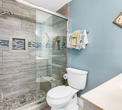  Family, lower level bathroom with walk in shower - recently remodeled