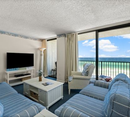 COMFORTABLE LIVING AREA WITH LARGE TV