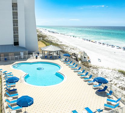 huge pool deck with amazing views!