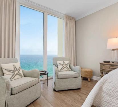 The spacious master suite offers an unobstructed Gulf view directly from your bed as well as dedicated balcony access. You'll also enjoy the walk-in closet.