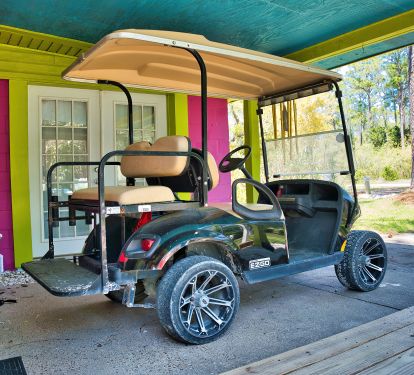 Covered parking for golf cart or car