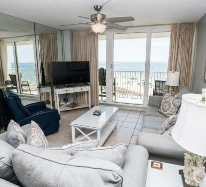 Living Room with Pullout Sleeper and Beach Views