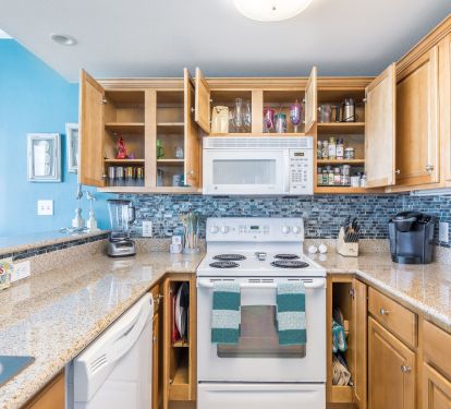 Everything you would need in a kitchen, even spices!  you bring the food!
