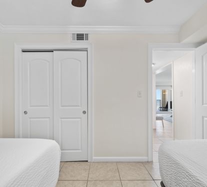 Guest bathroom just outside bedroom.