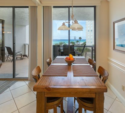 Kitchen view of gulf - seating for 4