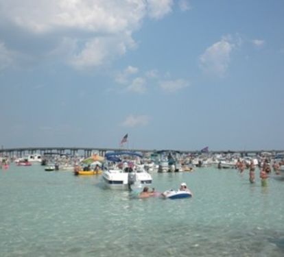 Rent a Pontoon Boat and go to Crab Island
