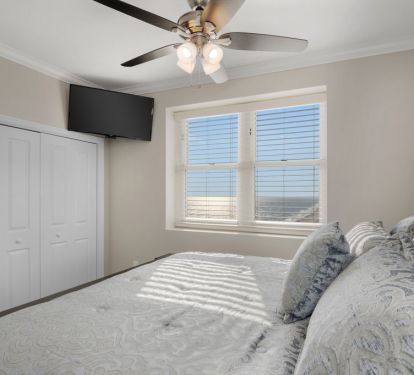 Full size closet, large flat screen television &amp; King Bed in second bedroom.