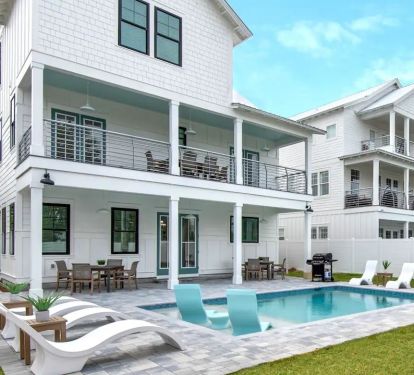 Windsong-2 No fighting for chairs at a community pool. Windsong offers a fully fenced back yard with private pool and multiple seating options for your comfort and enjoyment.