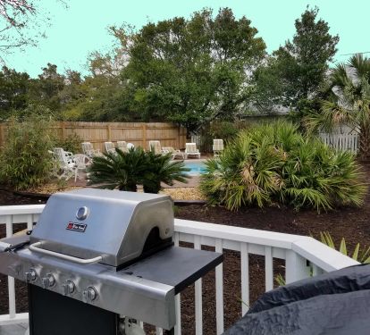 Natural gas grill on the deck.