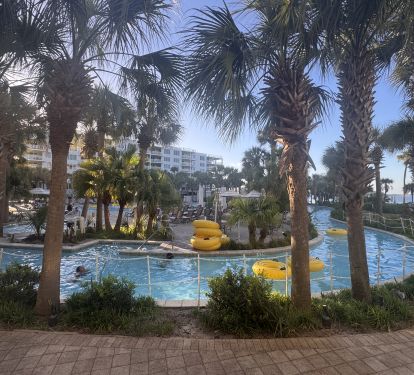 View of the lazy river from our patio