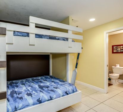 bunk room shares bath with second bedroom 