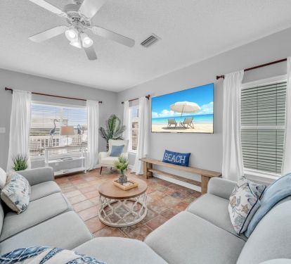 West side living room, queen sleeper sofa, 4k tv