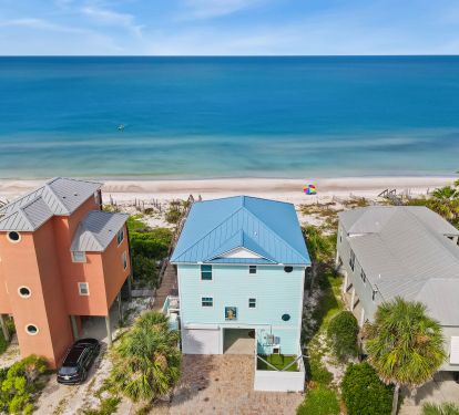 Aerial view of home - right on the Beach!!