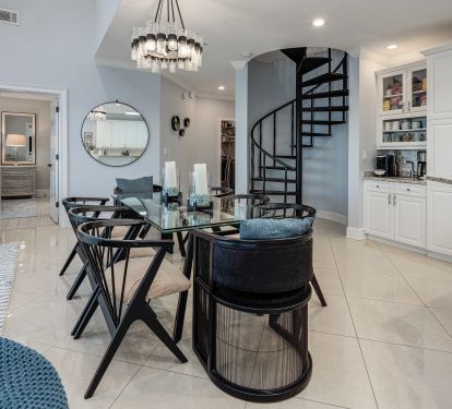 Dining area-easy access to the upstairs/open loft--seamless flow between spaces