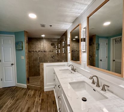 Primary Bath with double vanities and walk-in shower