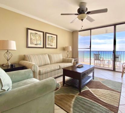 Living room with view of gulf