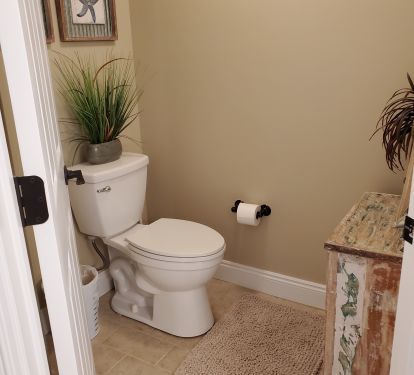 Master bath has separate toilet room.