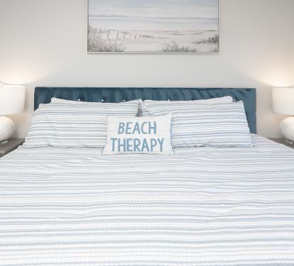 California King size bed for a good nights rest on vacation.