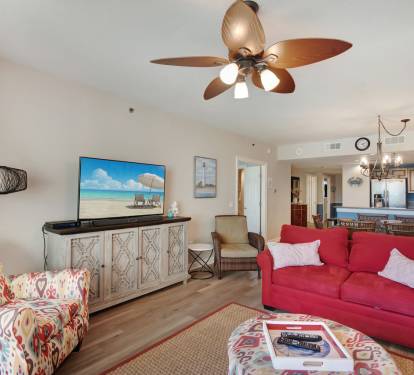 Family Room with Big Screen LED Smart TV