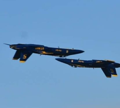 Blue Angels Fly by on Gulf Shores Beach