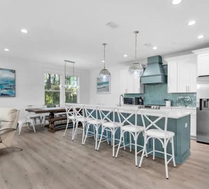 Whimsy-9 features a beautiful quartz island for grab-and-go meals, making beach outings effortless for your family!