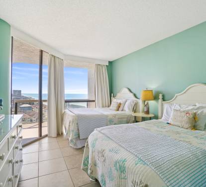 Secondary bedroom hosts 2 double beds