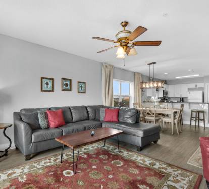 Open Concept Living, Kitchen and Dining Rooms.