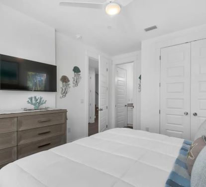 Whimsy-18 Bedroom 2. Pic 2. King with attached bath.