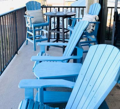 Large Balcony with plenty of seating!