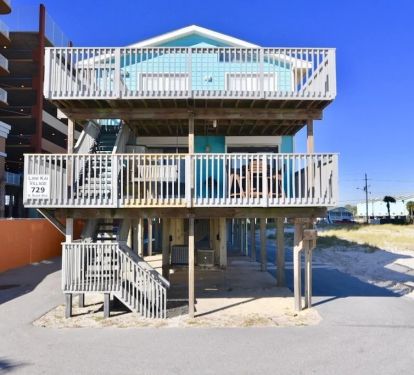 Beachside view of condo.  First floor unit. Upstairs unit is not rented out.