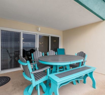 Large, Private Balcony with New Outdoor Furniture