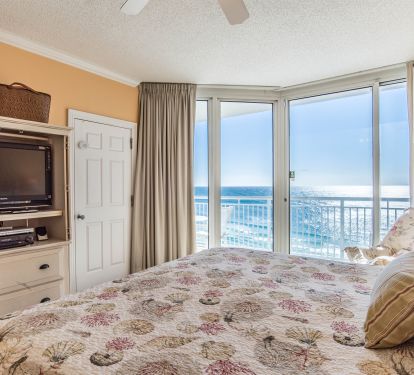 Beautiful views of the Gulf of Mexico from the Master Bed.